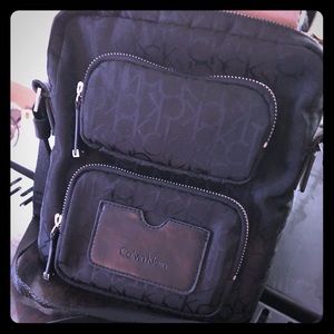 CALVIN KLEIN Black Nylon Crossbody Logo Bag